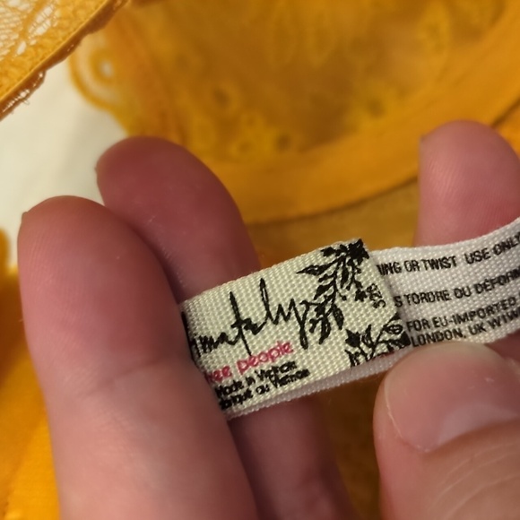 Free people intimately St Tropez yellow eyelet demi underWire Boho Summer bra32B - Picture 6 of 9